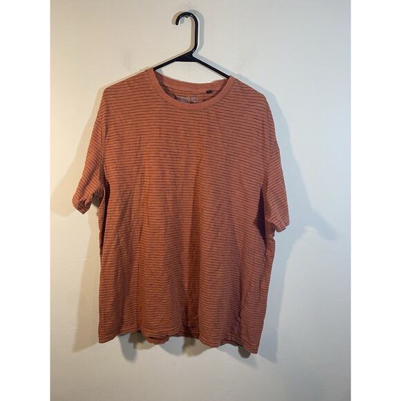 Copper & Oak men's XL rust colored striped short sleeve Indian cotton tee - Picture 6 of 7